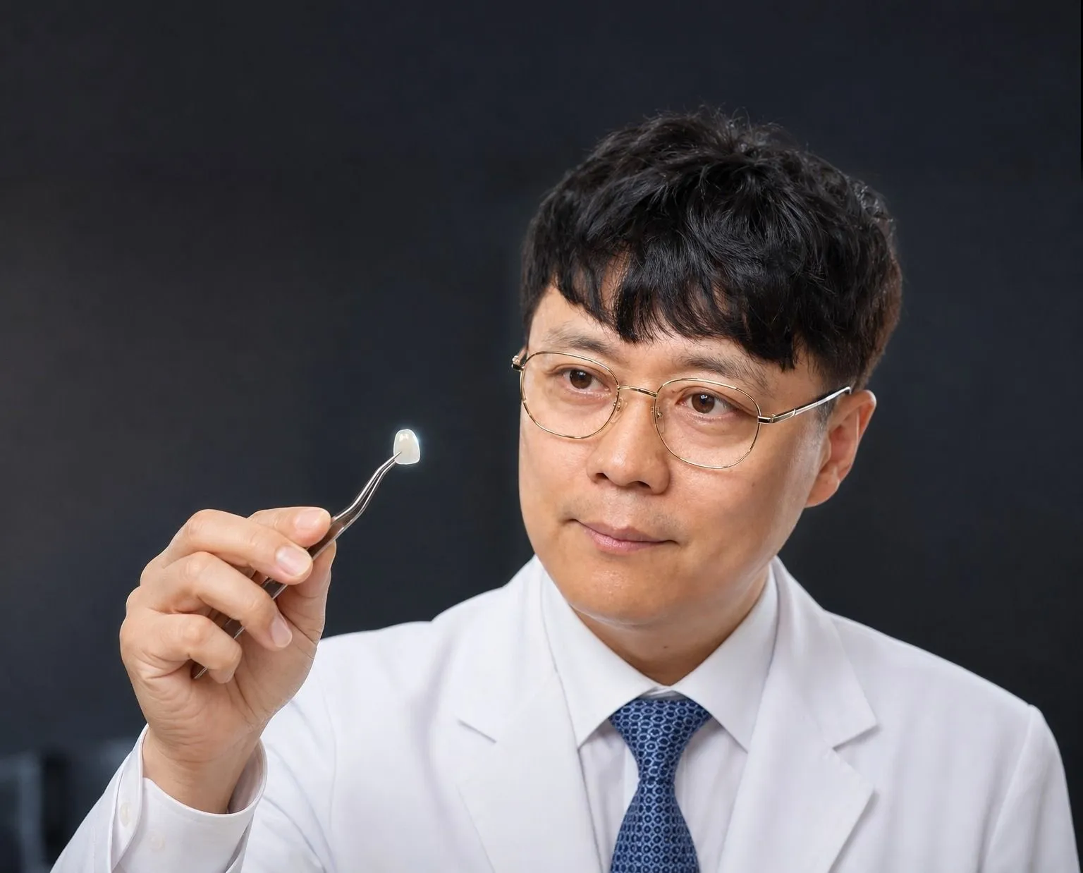 얇은 세라믹 쉘. 빛이 지나가는 두께를 확인합니다 (연출 이미지)